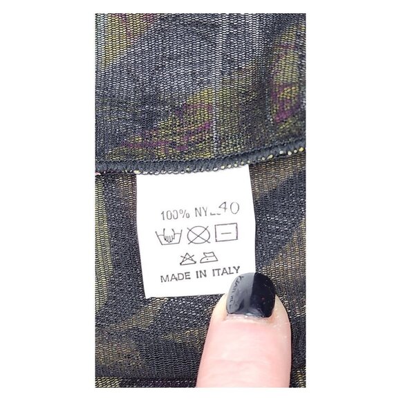 ATELIER Floral Print Mesh Wrap Crop Top Made in Italy - Picture 9 of 9